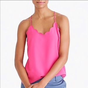 J. Crew Scalloped Cami Tank Top Fuchsia Pink 2